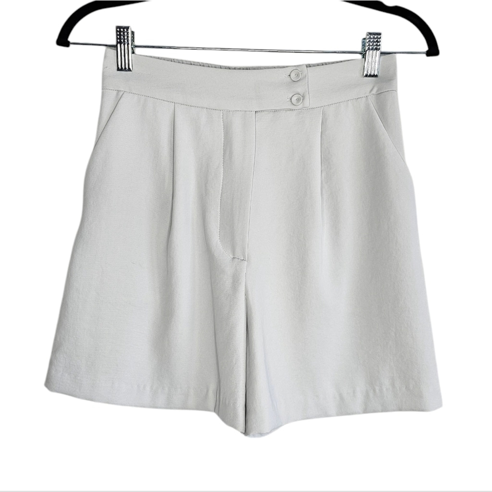 Skies Are Blue High Waist Pleated Suit Shorts Soft Blue NEW Size XS